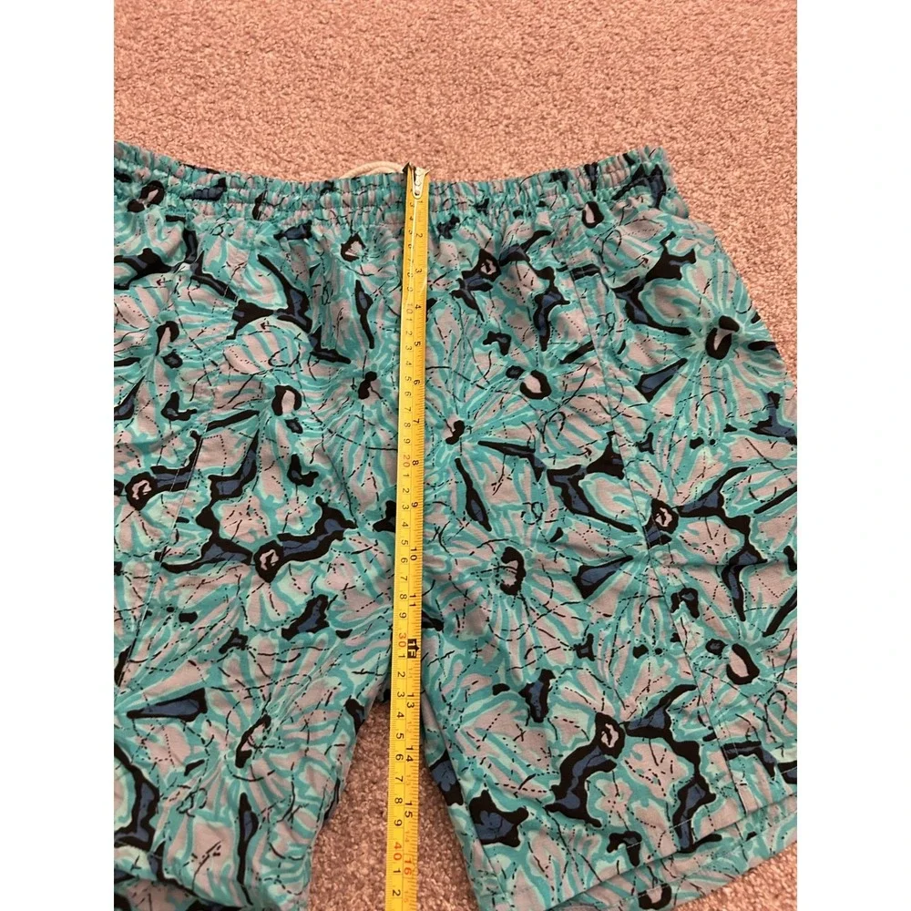 Gitano Swim Trunks‎ Mens Large Teal Blue Excellent Vintage Abstract Mesh Lined
